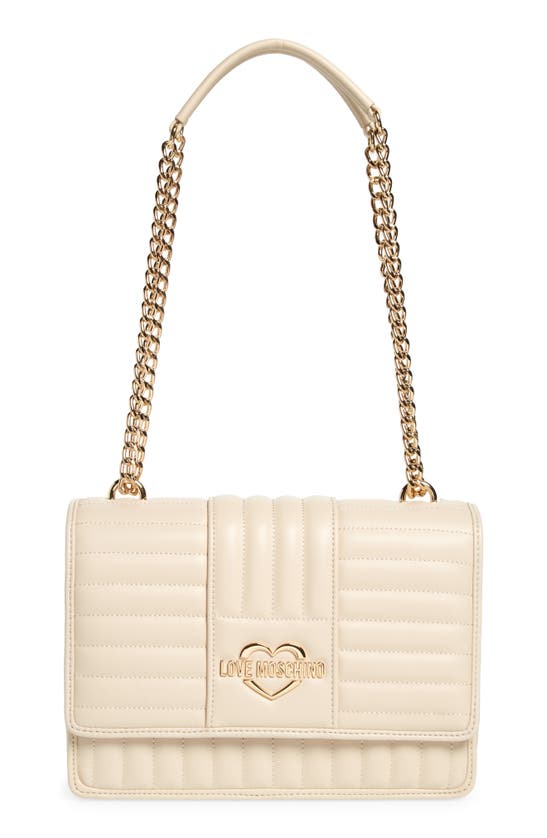 Love Moschino Borsa Quilted Shoulder Bag In Ivory