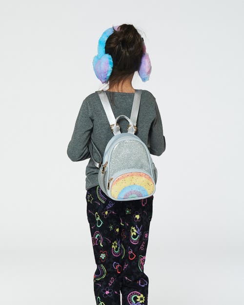 Shop Deux Par Deux Girl's Back Pack With Rainbow Pocket Silver