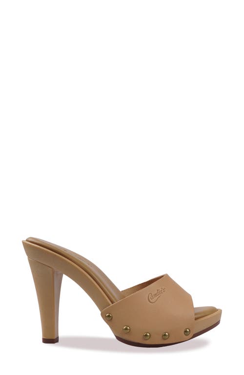 Candies Candie's Antonellaomg Slide Sandal In Natural Leather