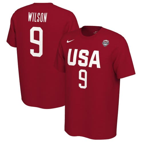 UPC 696869783385 product image for Men's Nike A'ja Wilson Red Women's USA Basketball Name & Number T-Shirt at Nords | upcitemdb.com