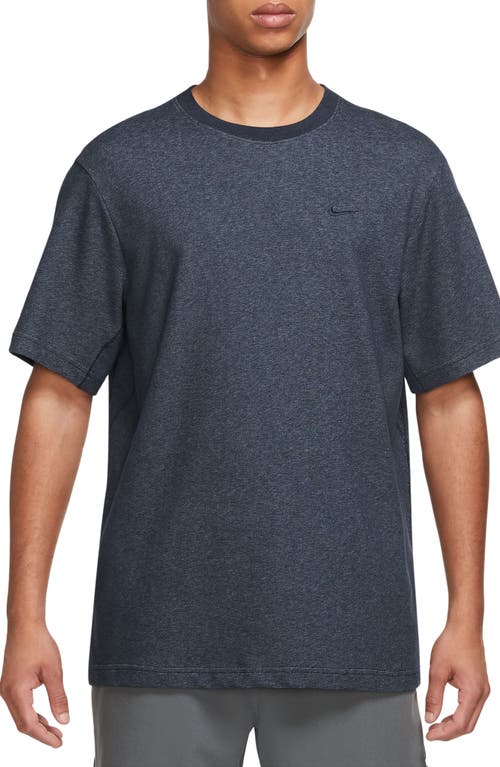 Nike Primary Training Dri-fit Short Sleeve T-shirt In Obsidianheather/htr/obsidian