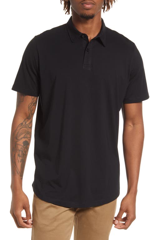 Solid Pima Cotton Polo in Blackout