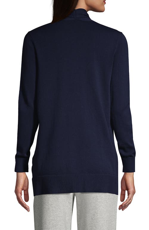 Lands' End Long Sleeve Open Long Cardigan Sweater In Radiant Navy