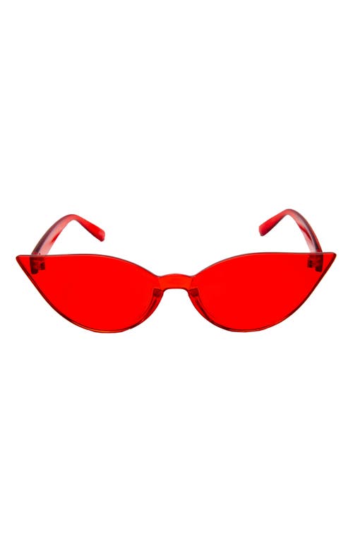 Rad + Refined Mono Color Cat Eye Sunglasses in Red