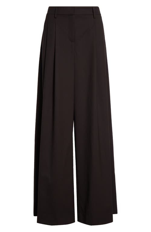 Shop Twp New Didi Wide Leg Stretch Wool Pants In Chocolate