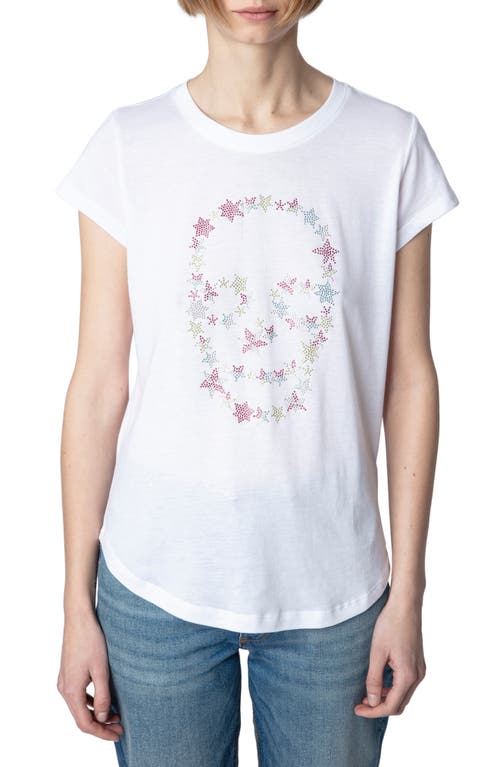 Zadig & Voltaire Woop Skull Stars T-Shirt Blanc at Nordstrom,