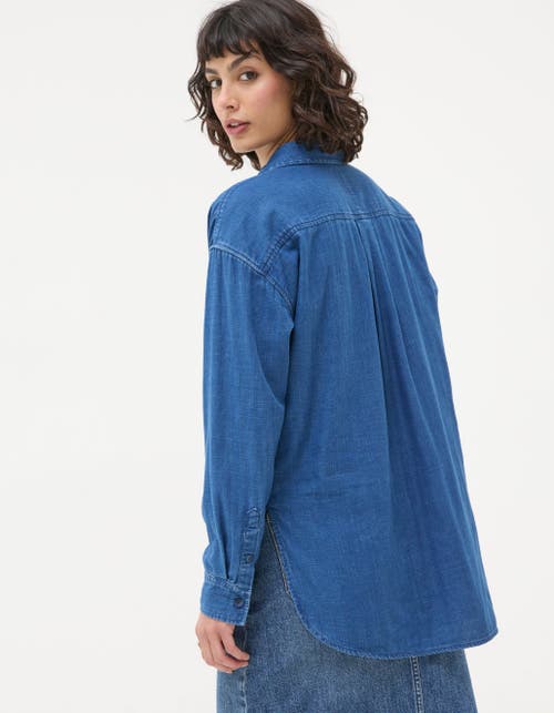 Shop Fatface Carolin Denim Shirt In Vintage Blue