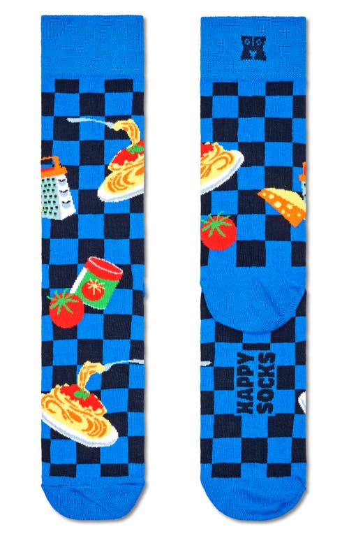 Shop Happy Socks Pasta Dinner Socks In Blue