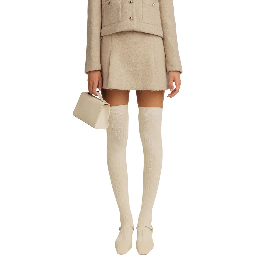 Reformation Rory Wool Blend Miniskirt In Beige