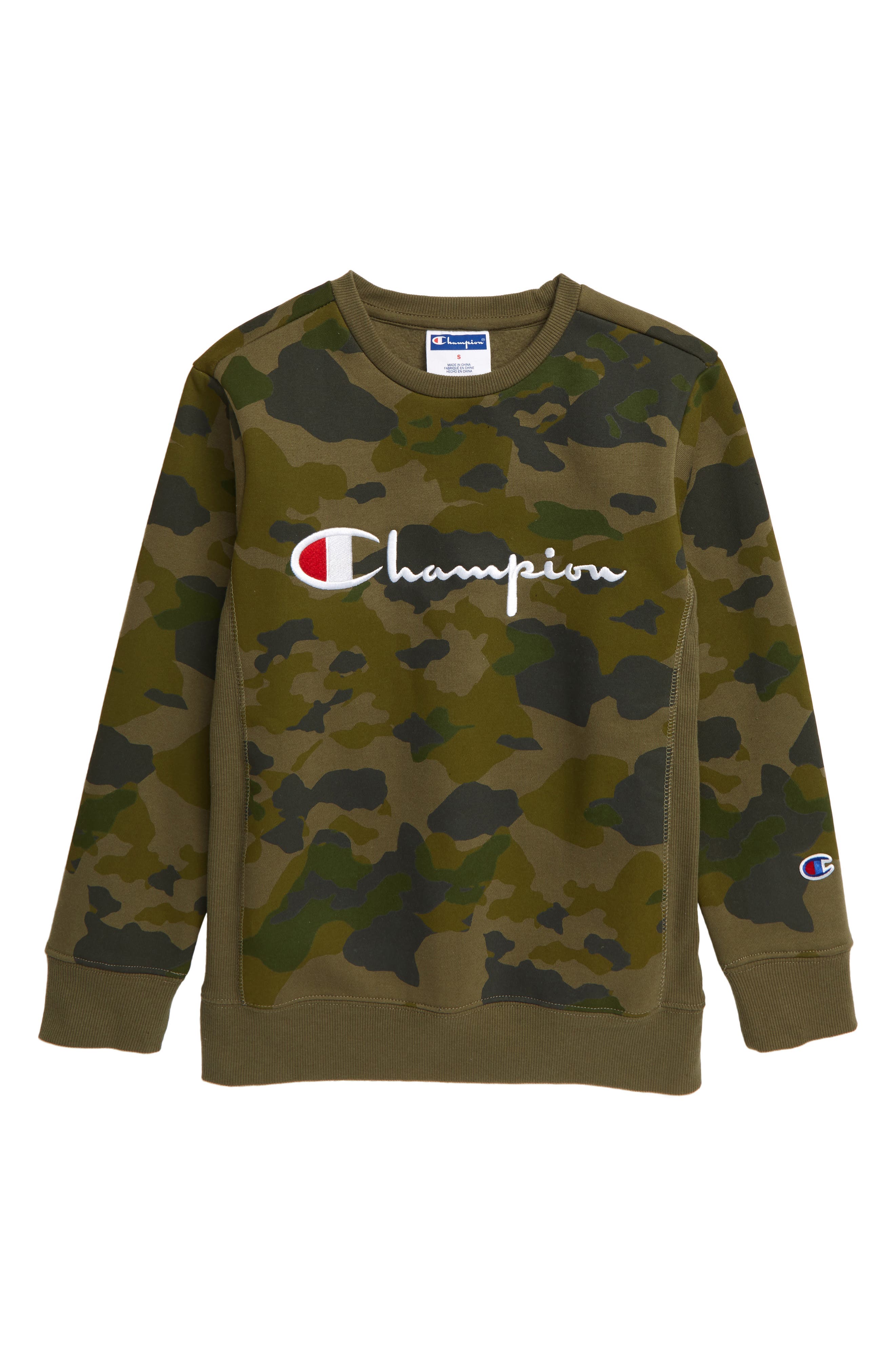 green camo champion hoodie