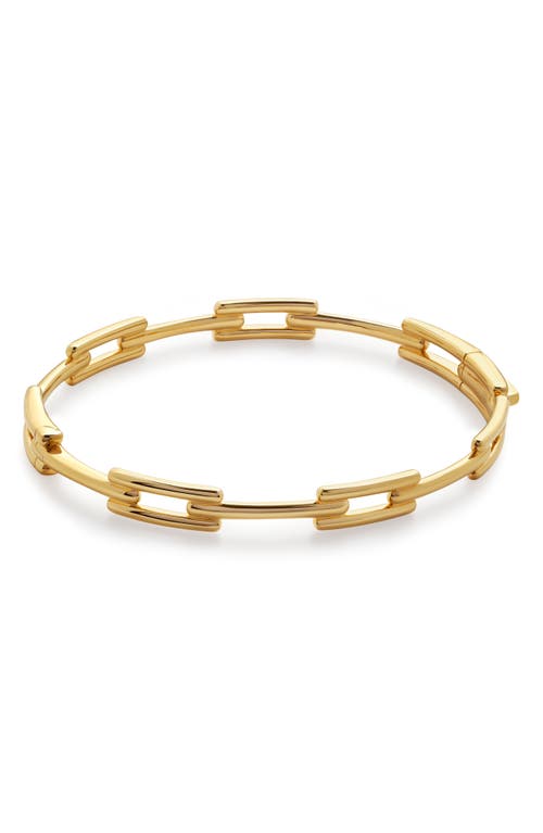 Shop Monica Vinader Signature Link Bangle Bracelet In 18ct Gold Vermeil