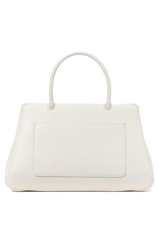 Shop Kate Spade Grace Smooth Leather Satchel In Cream