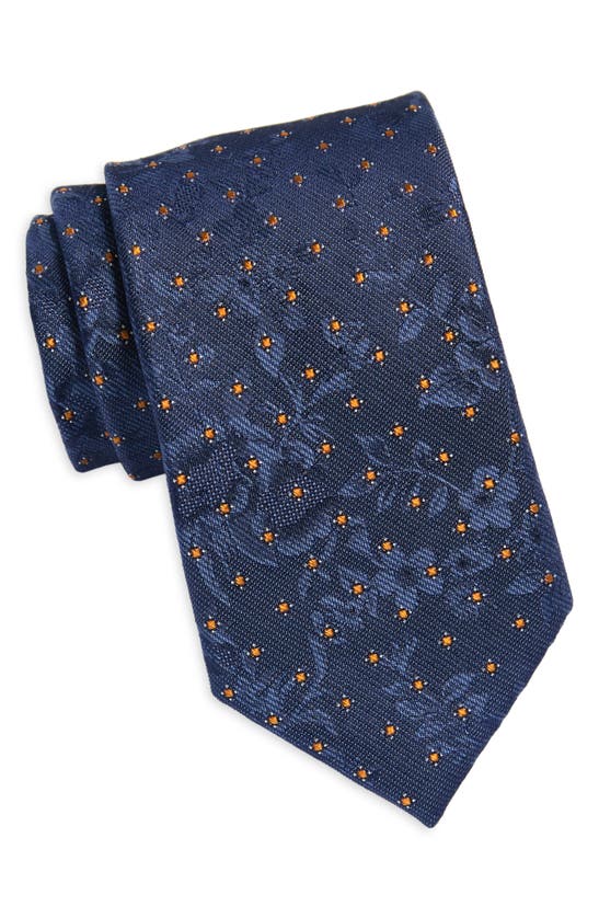 Shop Nordstrom Sheldon Neat Floral Silk Tie In Navy