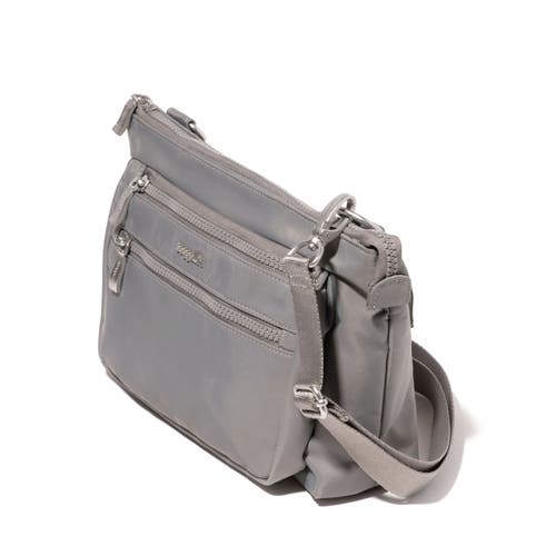 Shop Baggallini Pocket Belt Bag Convertible Crossbody Waist Pack In Steel Grey Twill