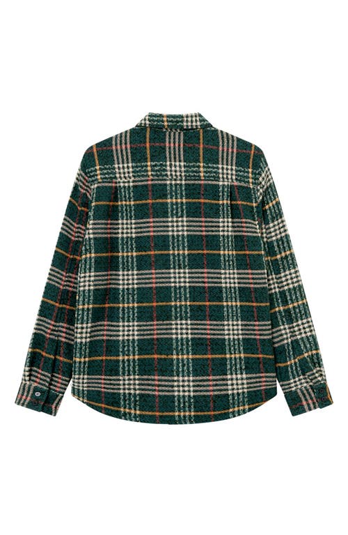 Shop Les Deux Kaleb Plaid Overshirt In Pine Green/ivory