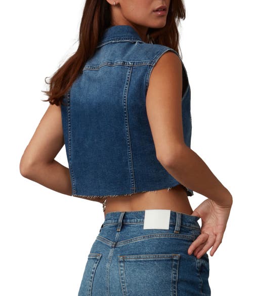 Lola Jeans Women's Gabbie-dis Cropped Denim Vest In Dim Sky