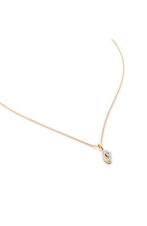 Diamond Alphabet Pendant Necklace in 18Ct Gold Vermeil Sterling O