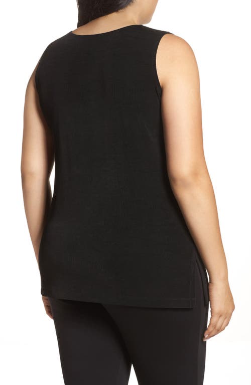 Shop Vikki Vi Sleeveless Stretch Knit Tunic In Black