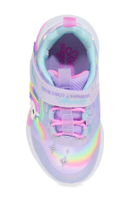 Skechers Girls Lilac Kids Unicorn Dreams Light-up Metallic-woven Trainers 4-9 Years In Lavender/multi