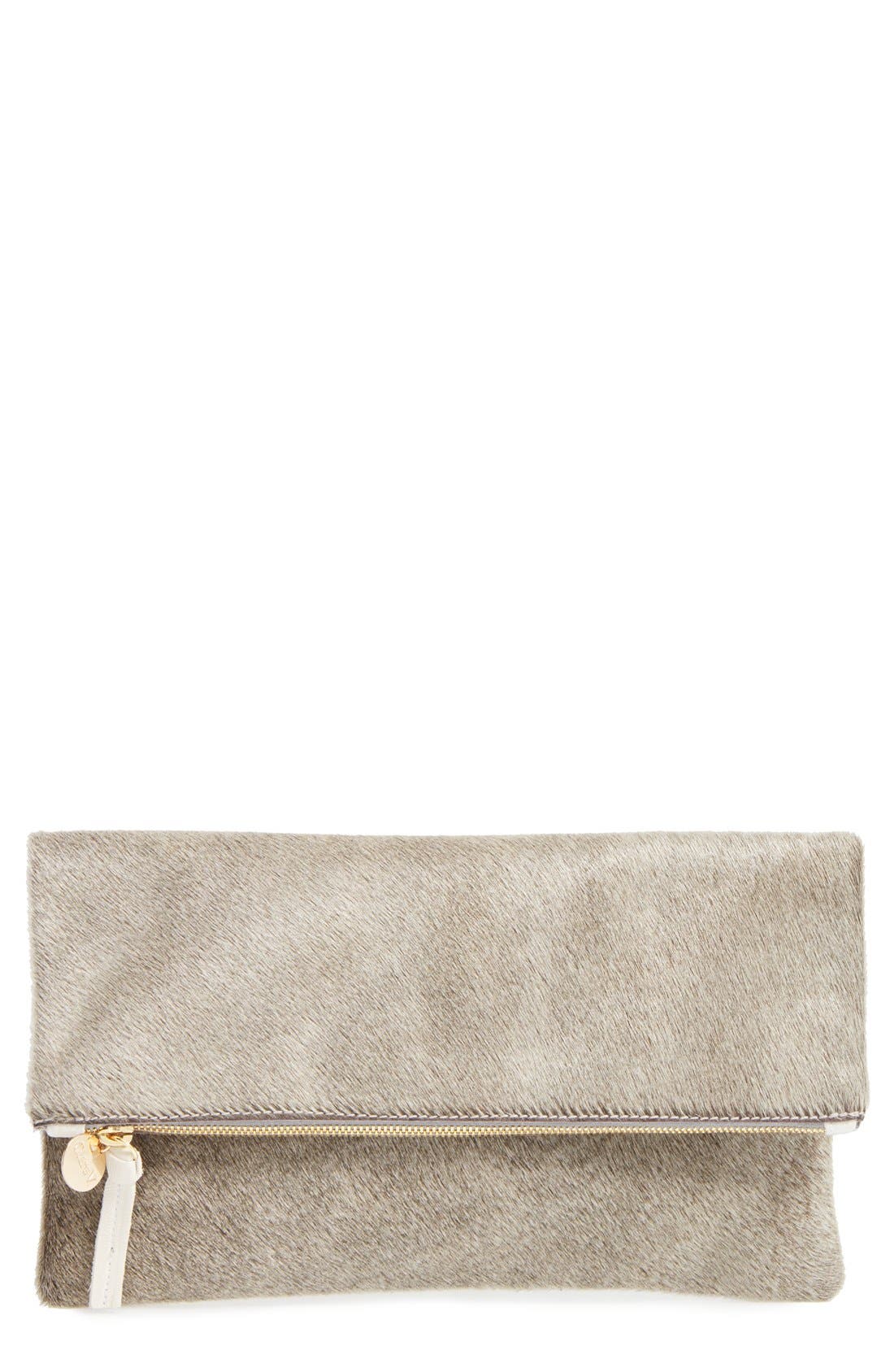 clare v calf hair clutch