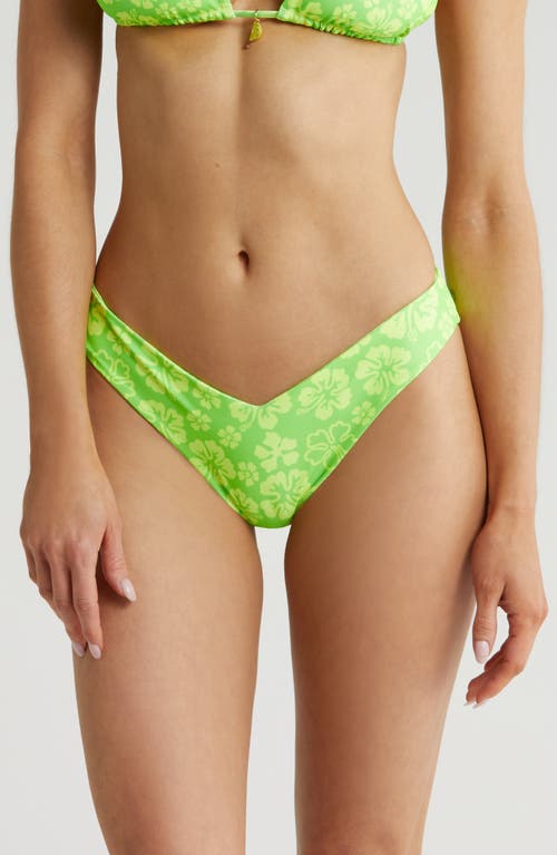 Strappy Cheeky Bikini Bottoms in Aloha Lime