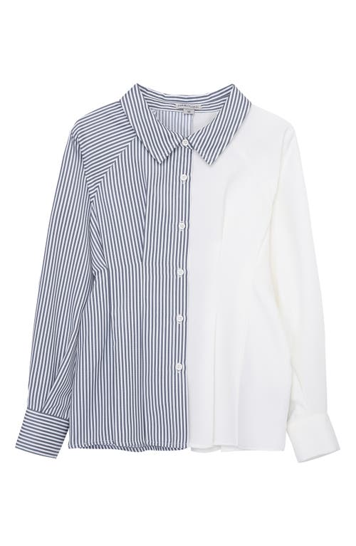 Habitual Kids' Coloblock Stripe Shirt in Blue/White Multi