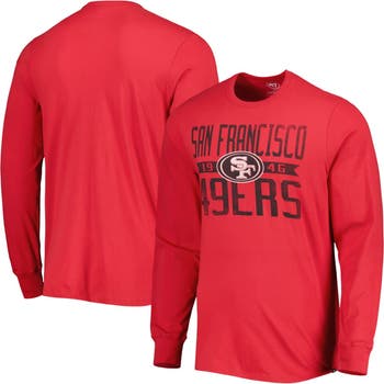 Women's Fanatics Branded Scarlet San Francisco 49ers Spirit Jersey Lace-Up  V-Neck Long Sleeve T-Shirt