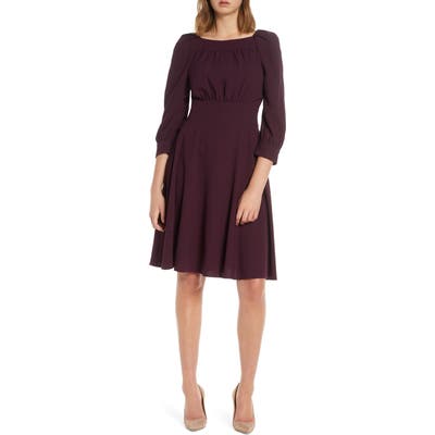 Petite Eliza J Fit & Flare Dress, Purple
