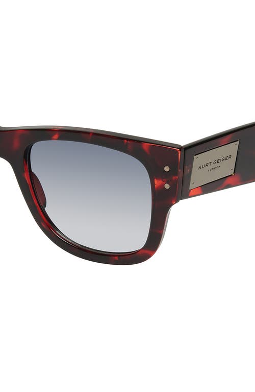 Kurt Geiger London 52mm Square Sunglasses In Havana/smoke Gradient