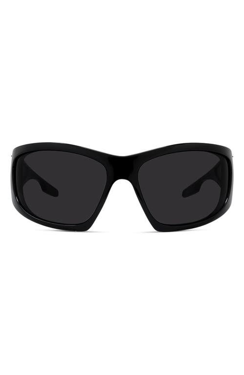 Givenchy Givcut 67mm Oversize Geometric Sunglasses in Shiny Black /Smoke at Nordstrom