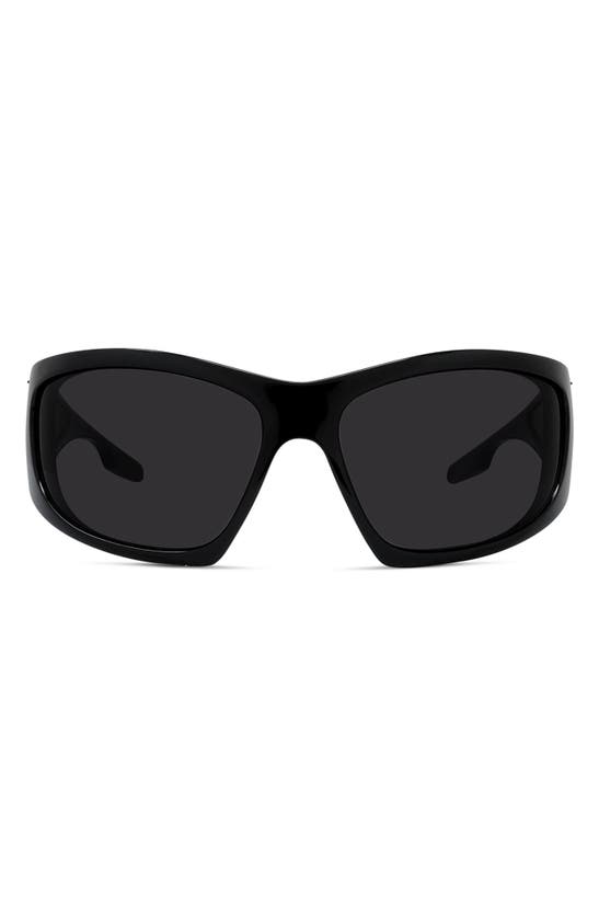Shop Givenchy Givcut 67mm Oversize Geometric Sunglasses In Shiny Black / Smoke