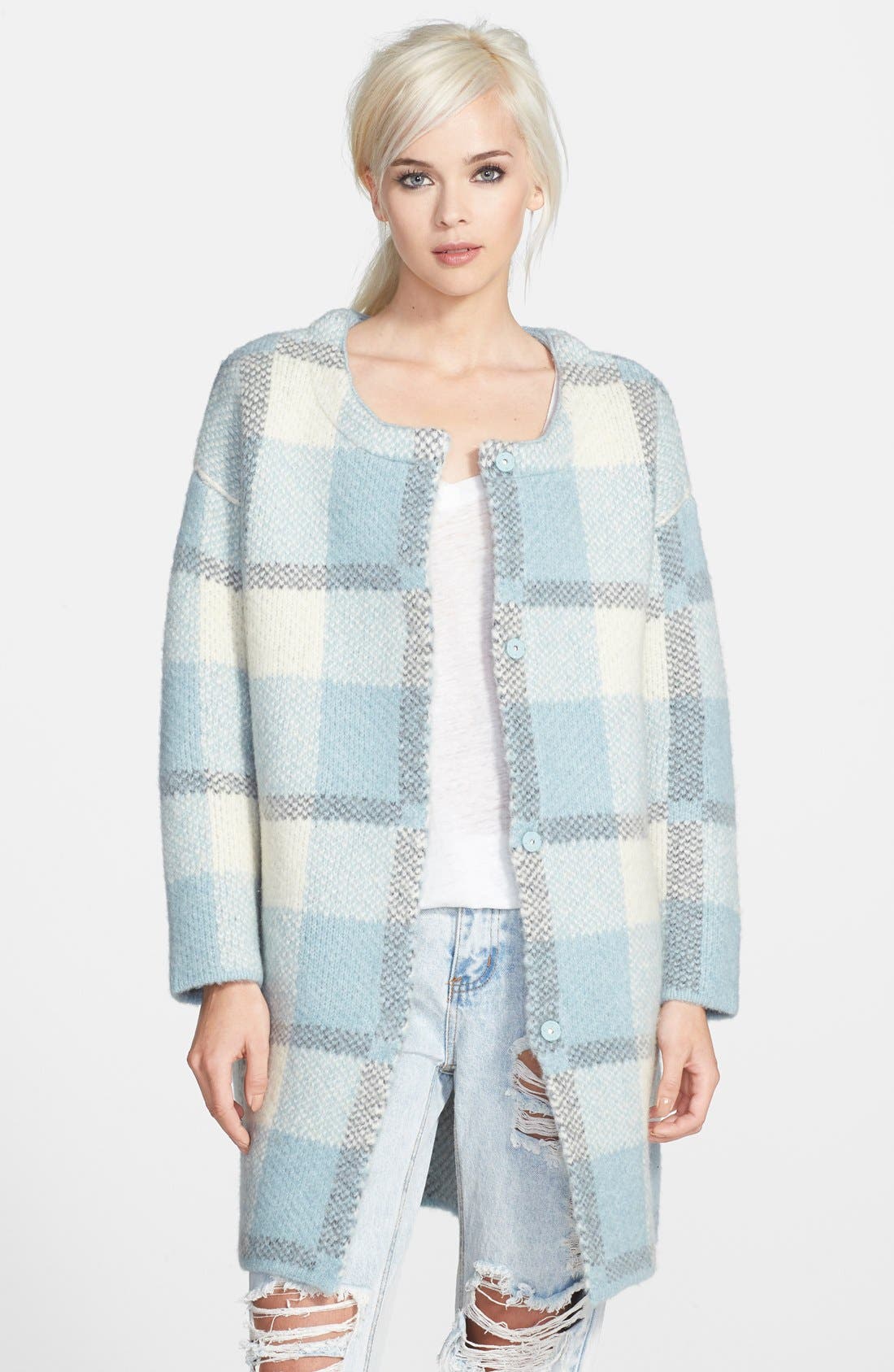 J.O.A. Plaid Cardigan Coat Nordstrom