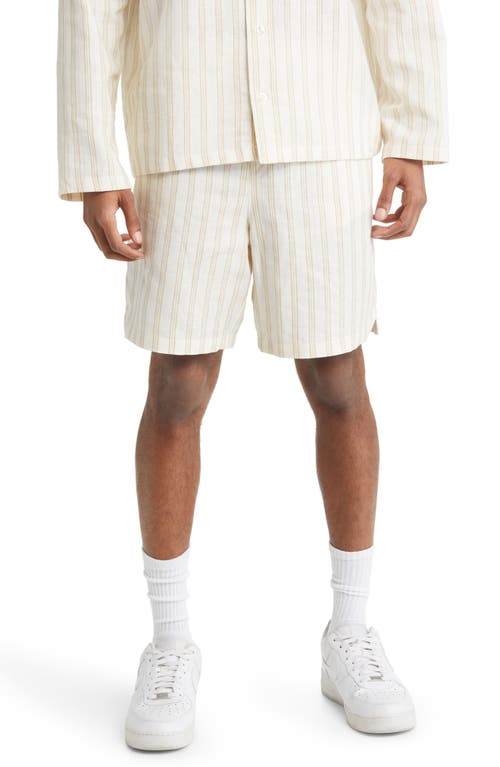 DAILY PAPER Pianku Linen & Cotton Shorts in Egret White