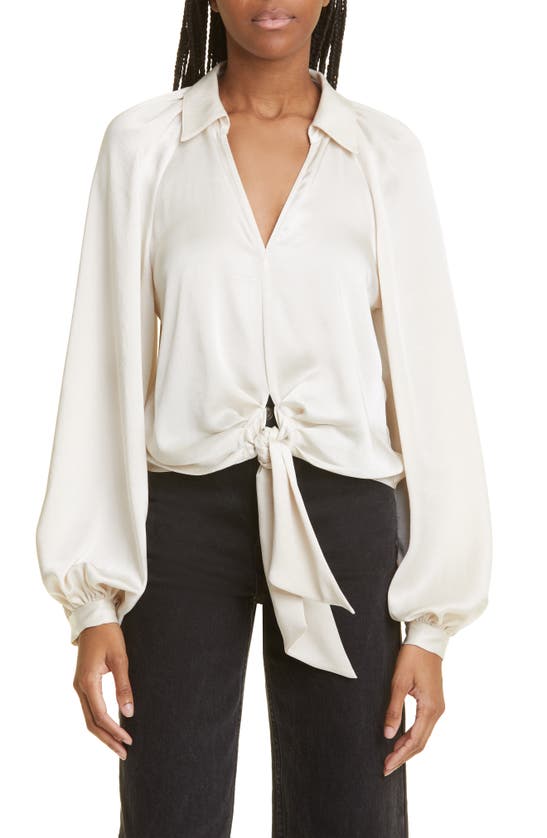 RAMY BROOK RAMY BROOK EMILY BALLOON SLEEVE SATIN TOP