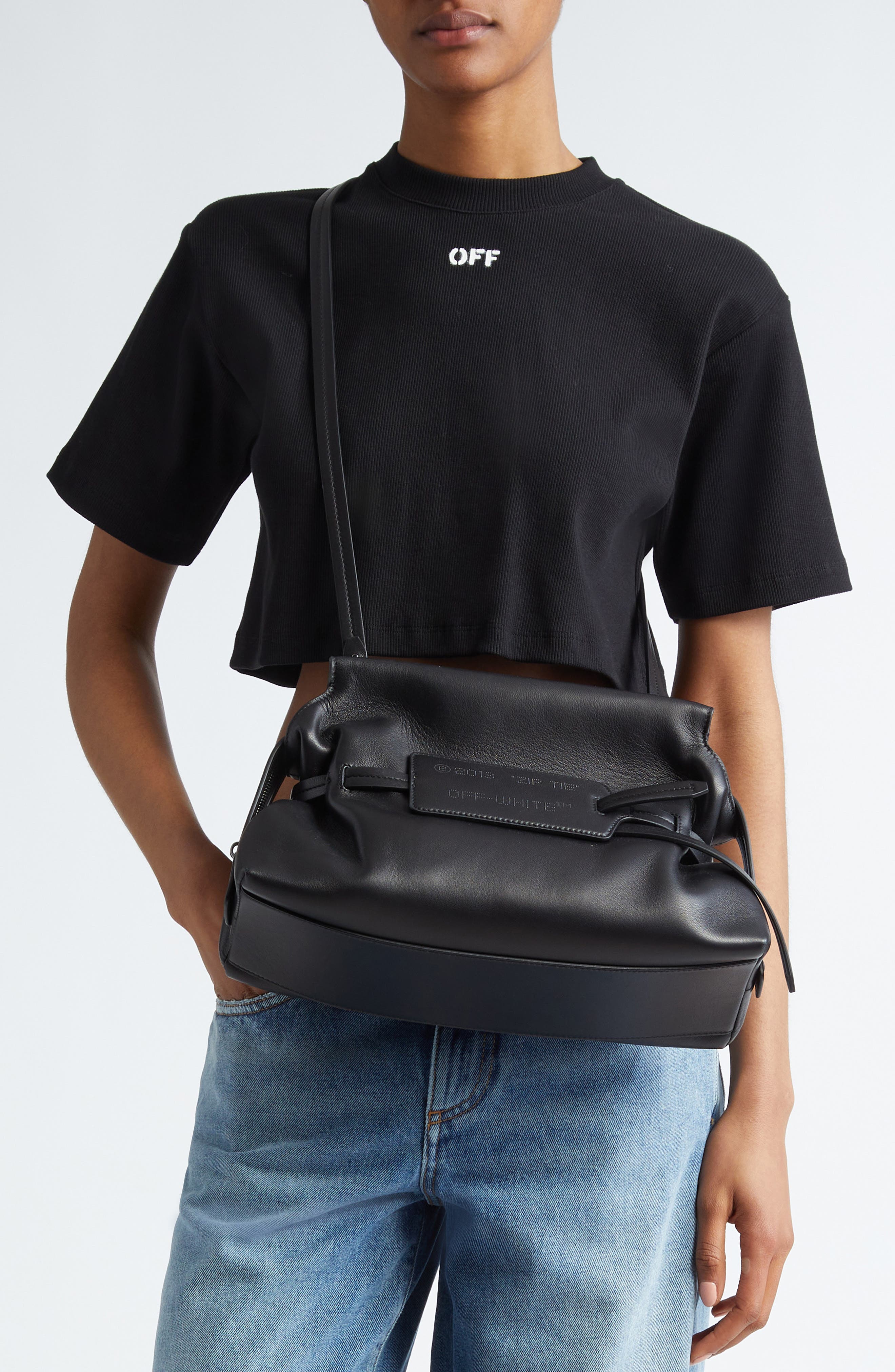 Off-White Zip Tie Leather Crossbody Bag | Nordstrom