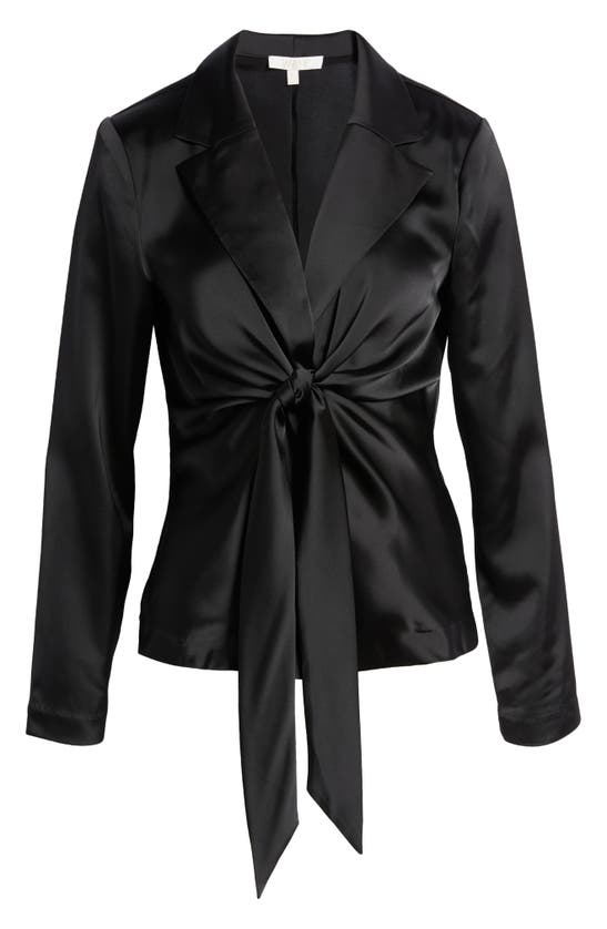 Wayf Merci Tie Waist Top In Black