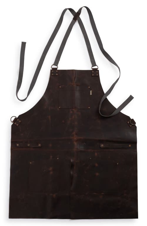 BAREBONES LIVING Tradesman Leather Apron in Black at Nordstrom