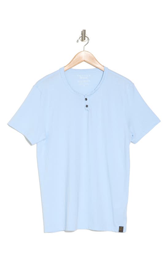 Lucky Brand Button Notch Neck T-shirt In Blue