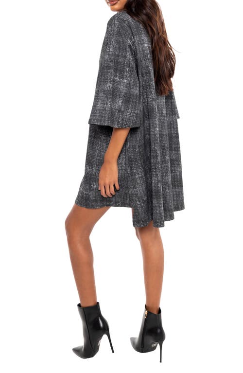 Shop Dai Moda Scratch High-low Shift Dress In Charcoal