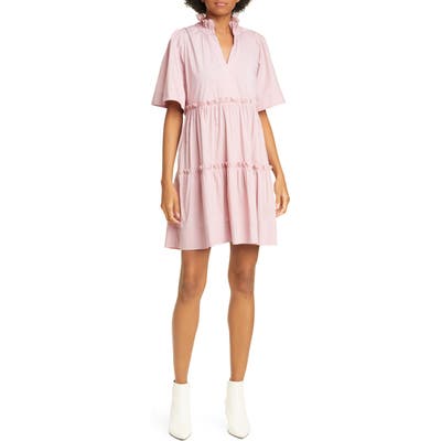 Sea Clara Tiered Minidress, Pink
