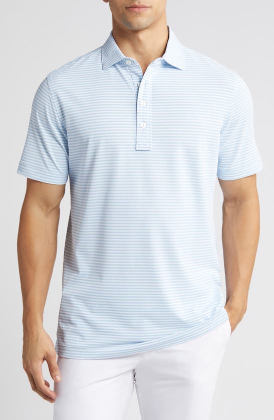 Shop Peter Millar Crown Crafted Mood Performance Mesh Polo In Blue Frost