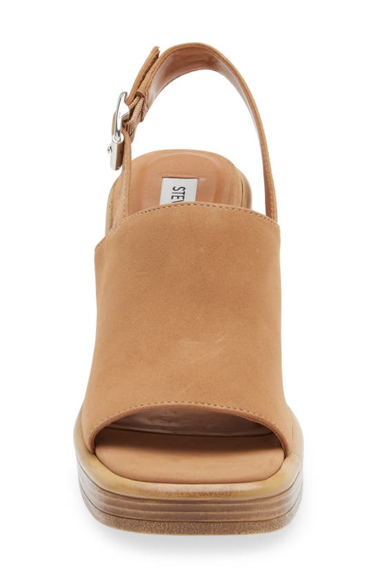 Steve Madden Forza Peep Toe Platform Sandal In Camel Nubuck