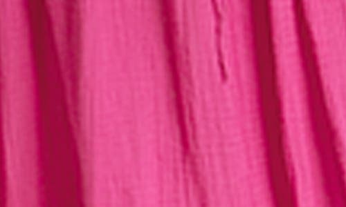 Saachi Colorful Crochet V-neck Cover-up Kaftan In Magenta