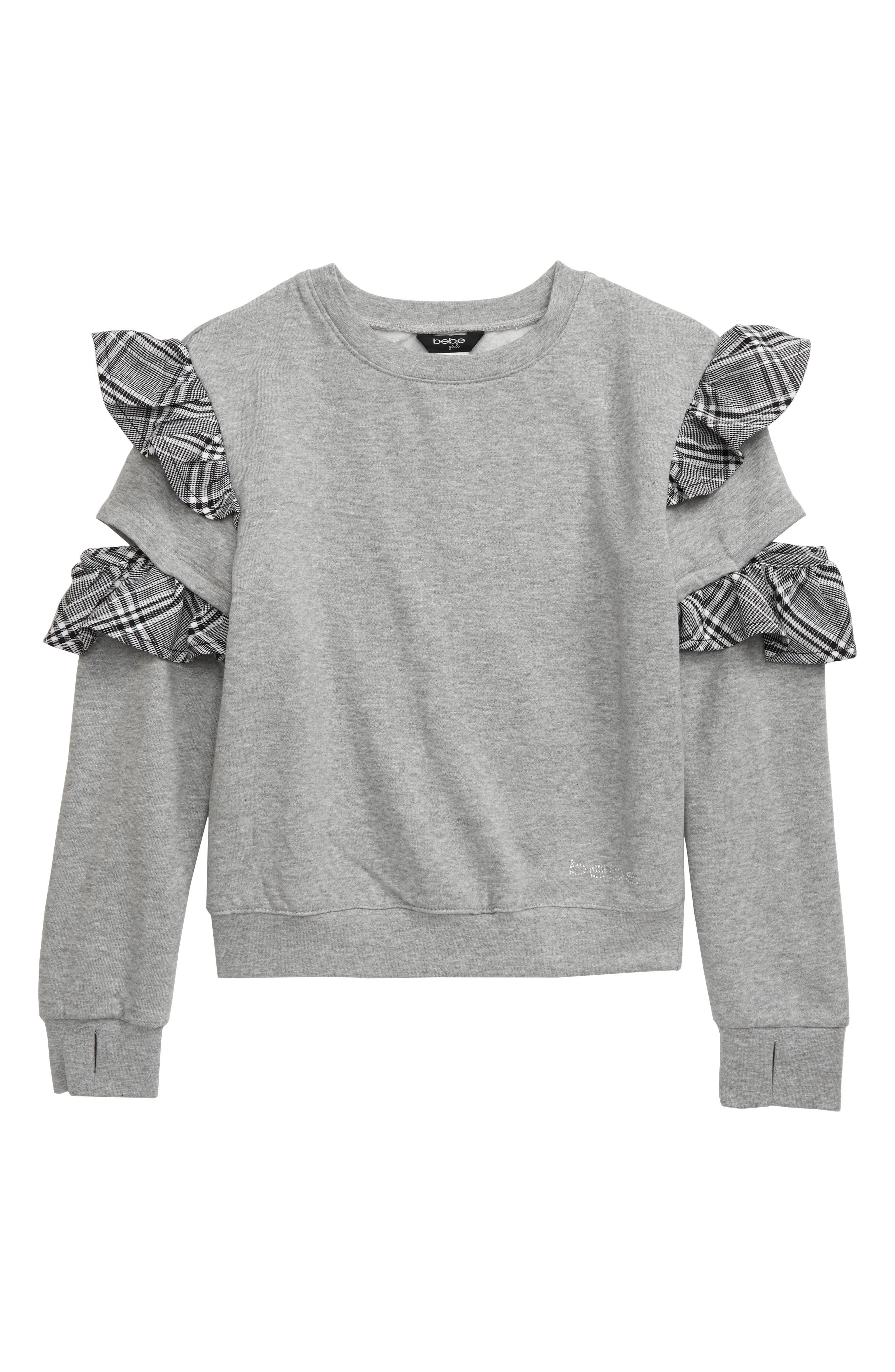 ruffle shoulder sweatshirt