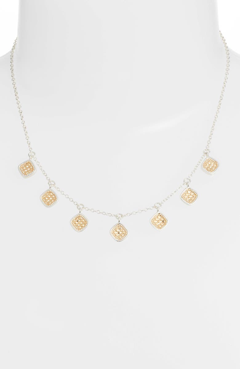 Cushion Charm Collar Necklace, Alternate, color, GOLD/ SILVER