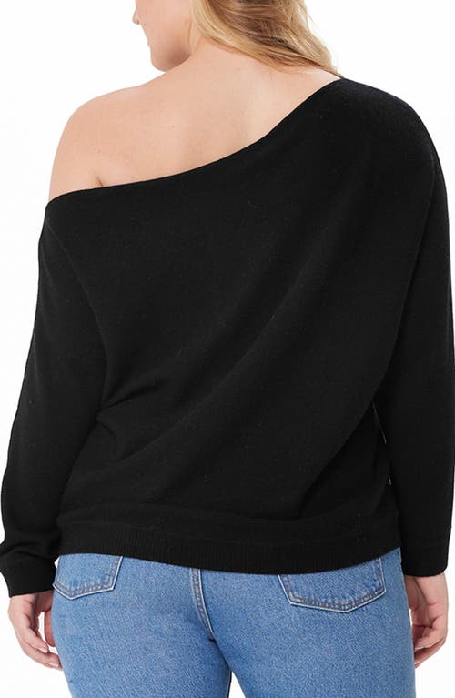 Shop Minnie Rose One-shoulder Cotton & Cashmere Sweater In Black