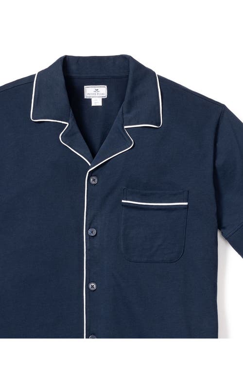 Shop Petite Plume Pima Cotton Short Pajamas In Navy