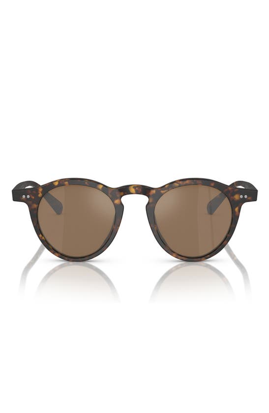 Shop Oliver Peoples Op-13 47mm Round Sunglasses In Tortoise