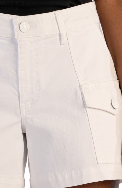 Shop Kut From The Kloth Jane High Waist Denim Shorts In Optic White