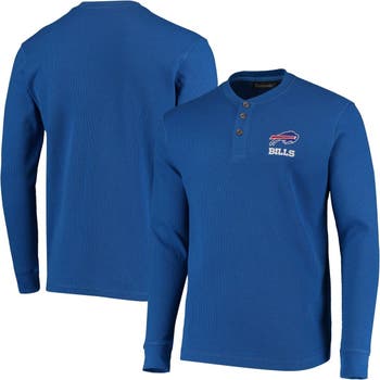 DUNBROOKE Men's Dunbrooke Royal Buffalo Bills Logo Maverick Thermal Henley  Long Sleeve T-Shirt